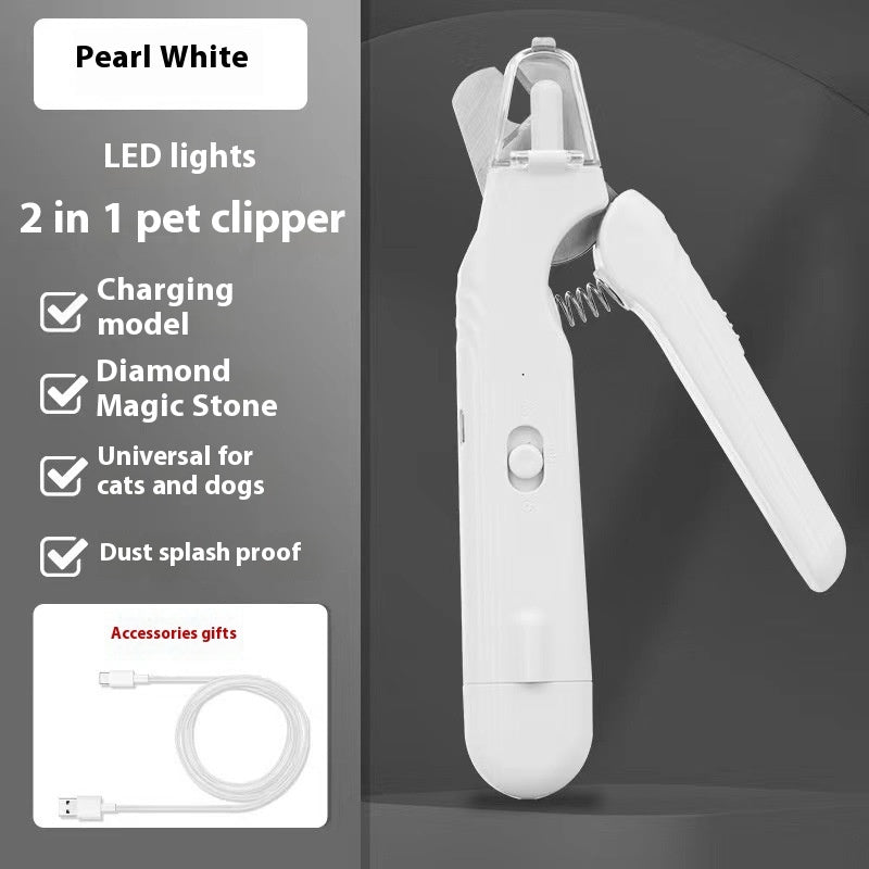 2 In 1 Pet Nail Clippers With Led Blood line Light