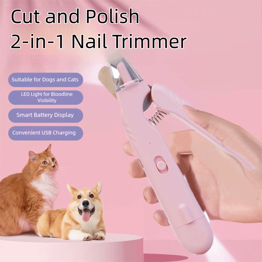 2 In 1 Pet Nail Clippers With Led Blood line Light