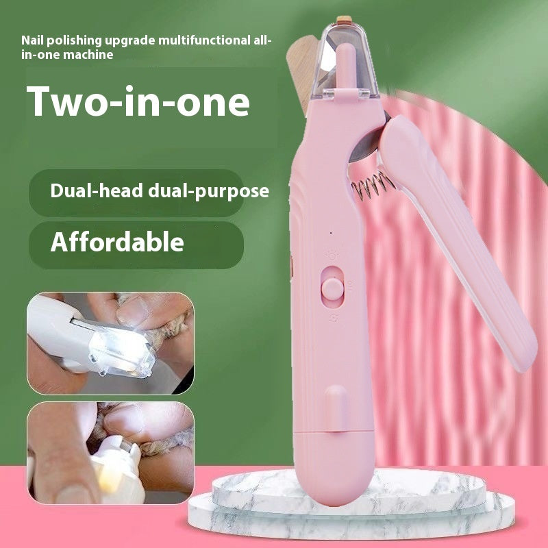 2 In 1 Pet Nail Clippers With Led Blood line Light