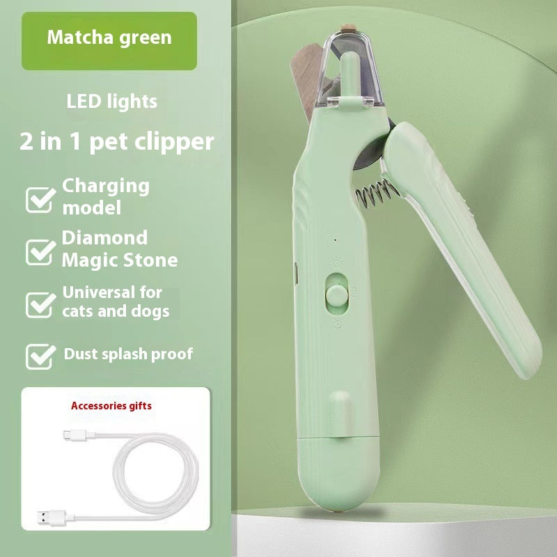 2 In 1 Pet Nail Clippers With Led Blood line Light