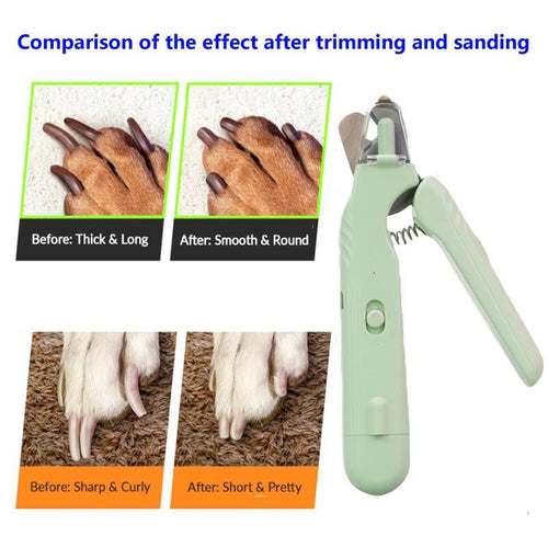 2 In 1 Pet Nail Clippers With Led Blood line Light