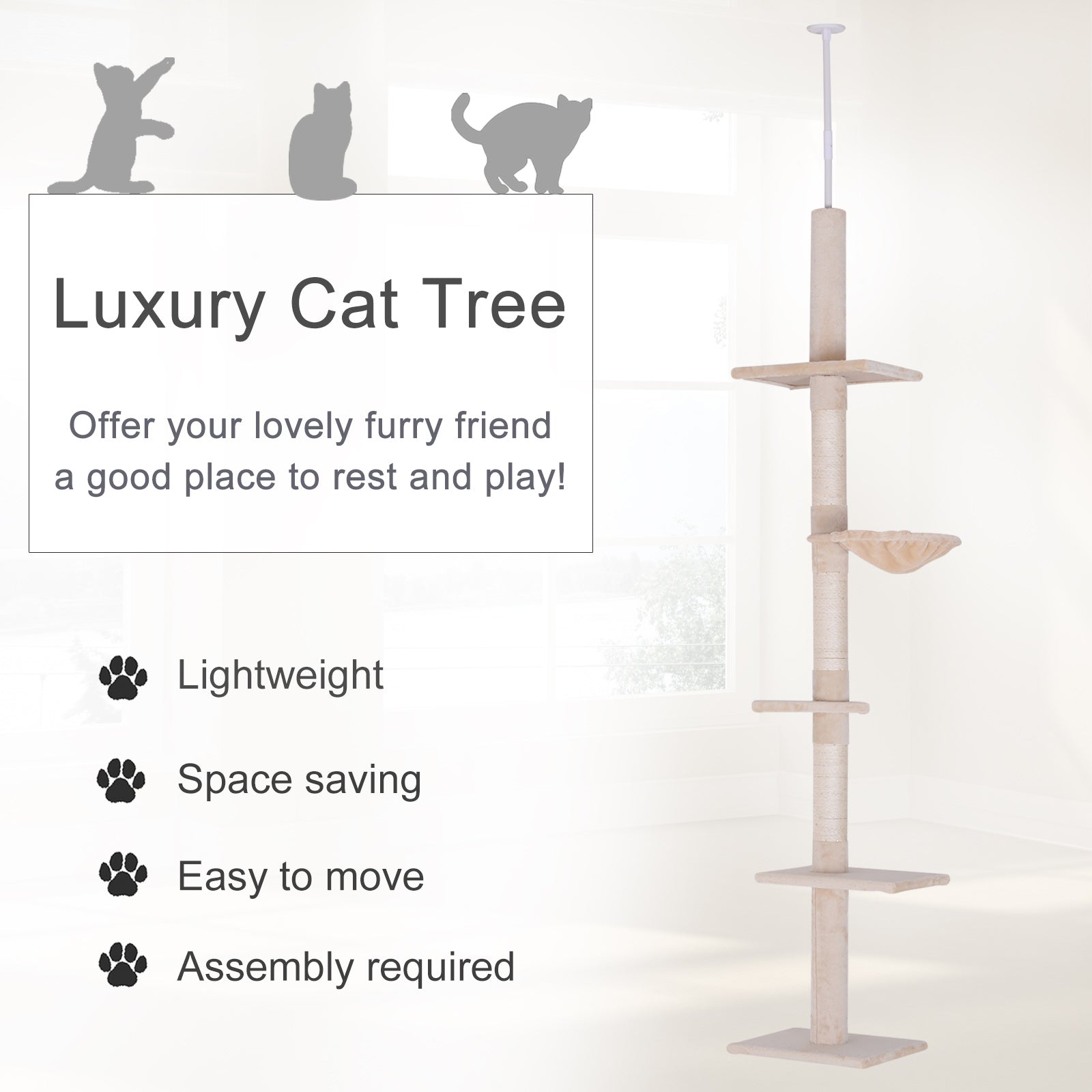 4 Level Ceiling Scratch Post